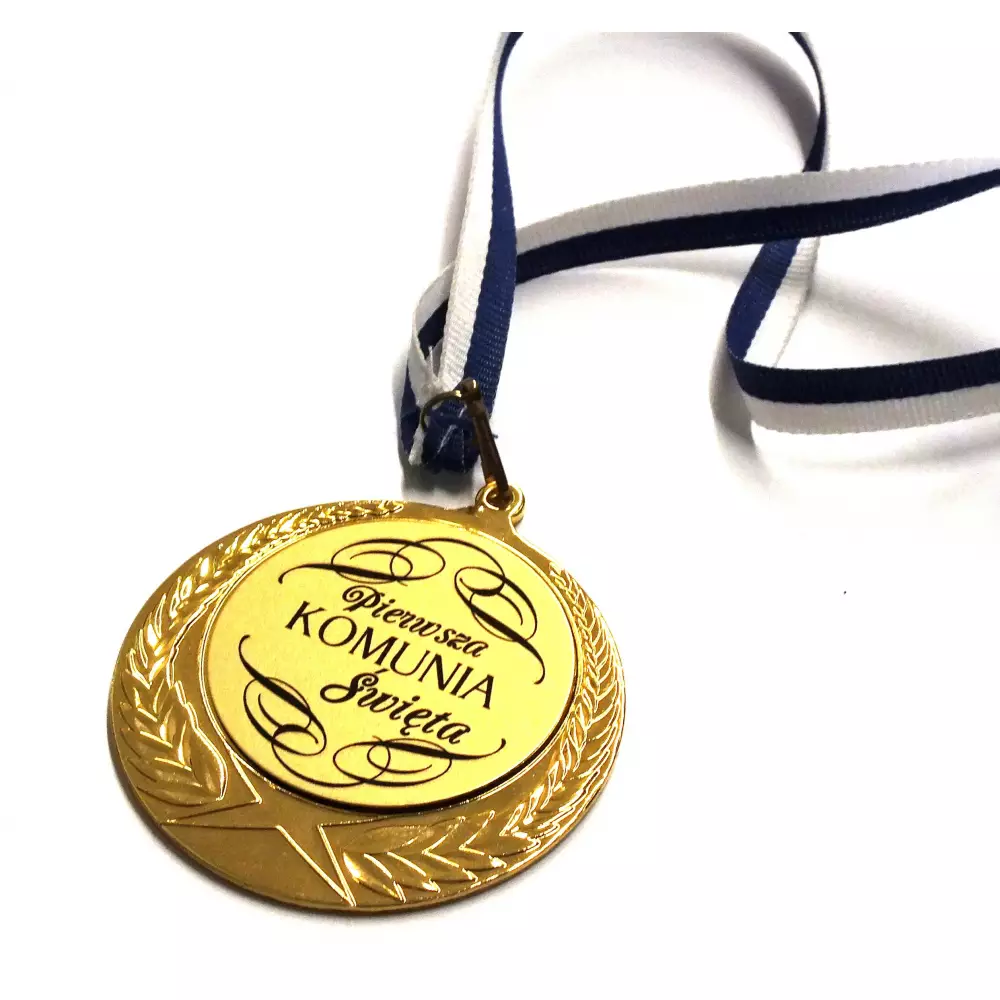 pamiątka komunię komuii św IHS prezent medal