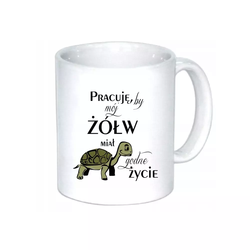 KUBEK ŻÓŁW praca śmieszne przyjaciela ŻÓŁWIE