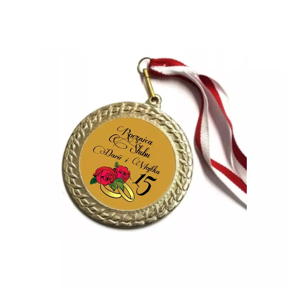 MEDAL 15 Rocznica Ślubu kryształowe gody imiona