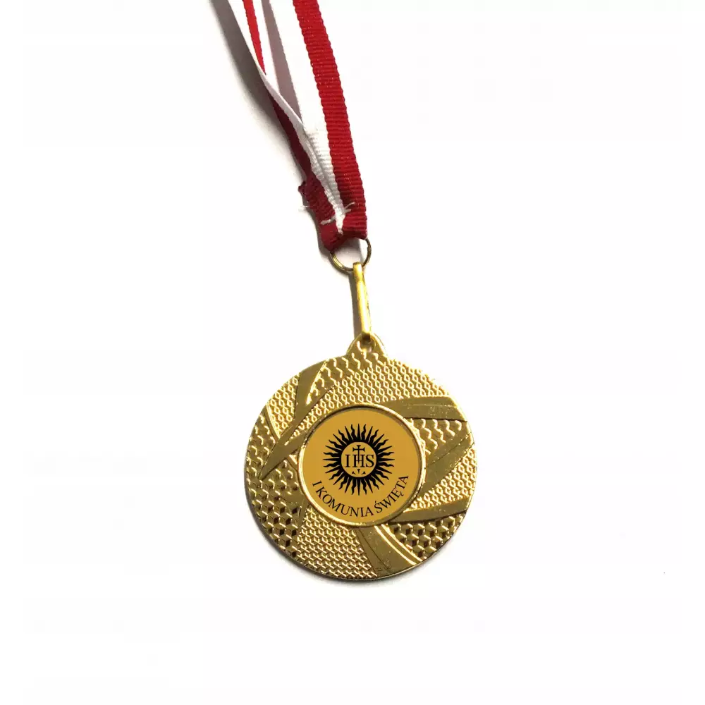 medal I KOMUNIA ŚWIĘTA prezent komunii IHS