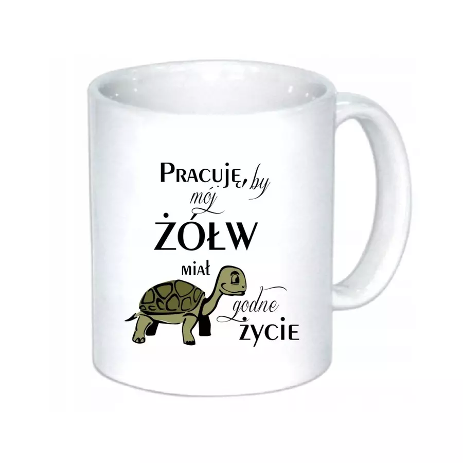 KUBEK ŻÓŁW praca śmieszne przyjaciela ŻÓŁWIE