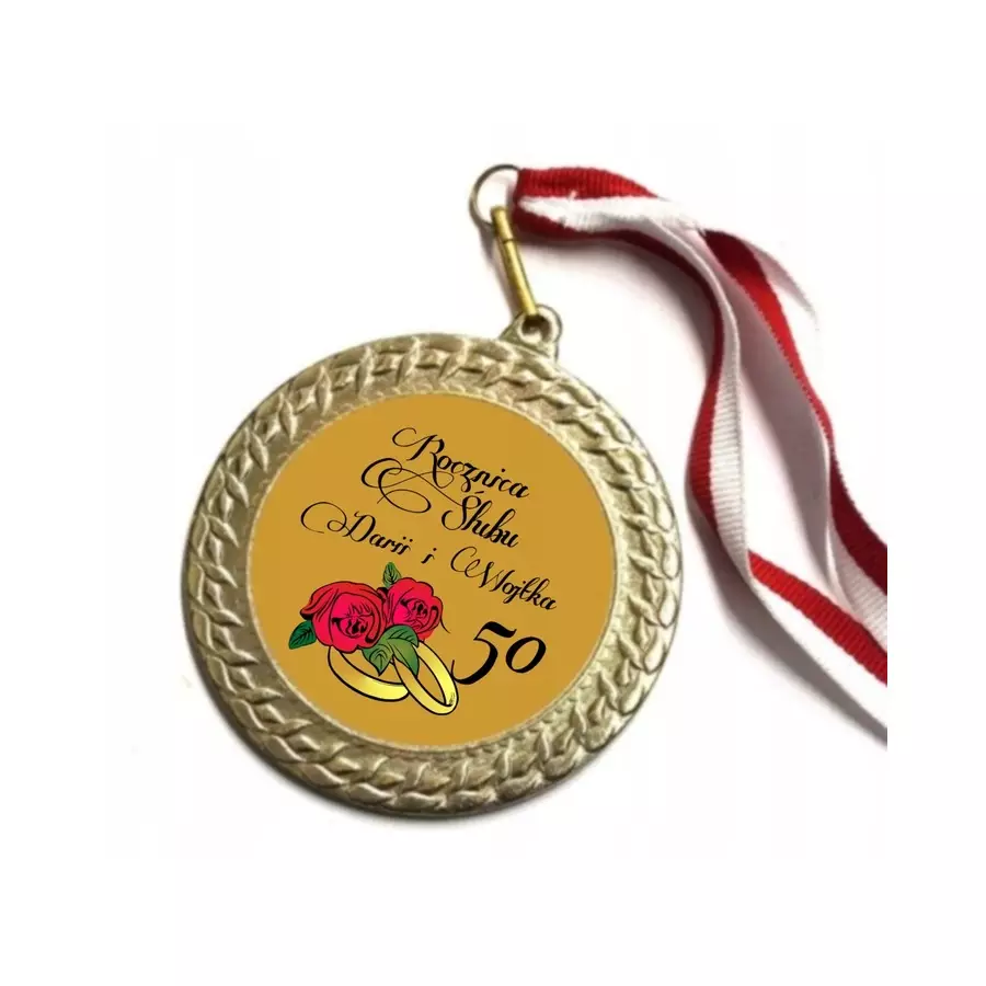 MEDAL 50 Rocznica Ślubu kryształowe gody imiona