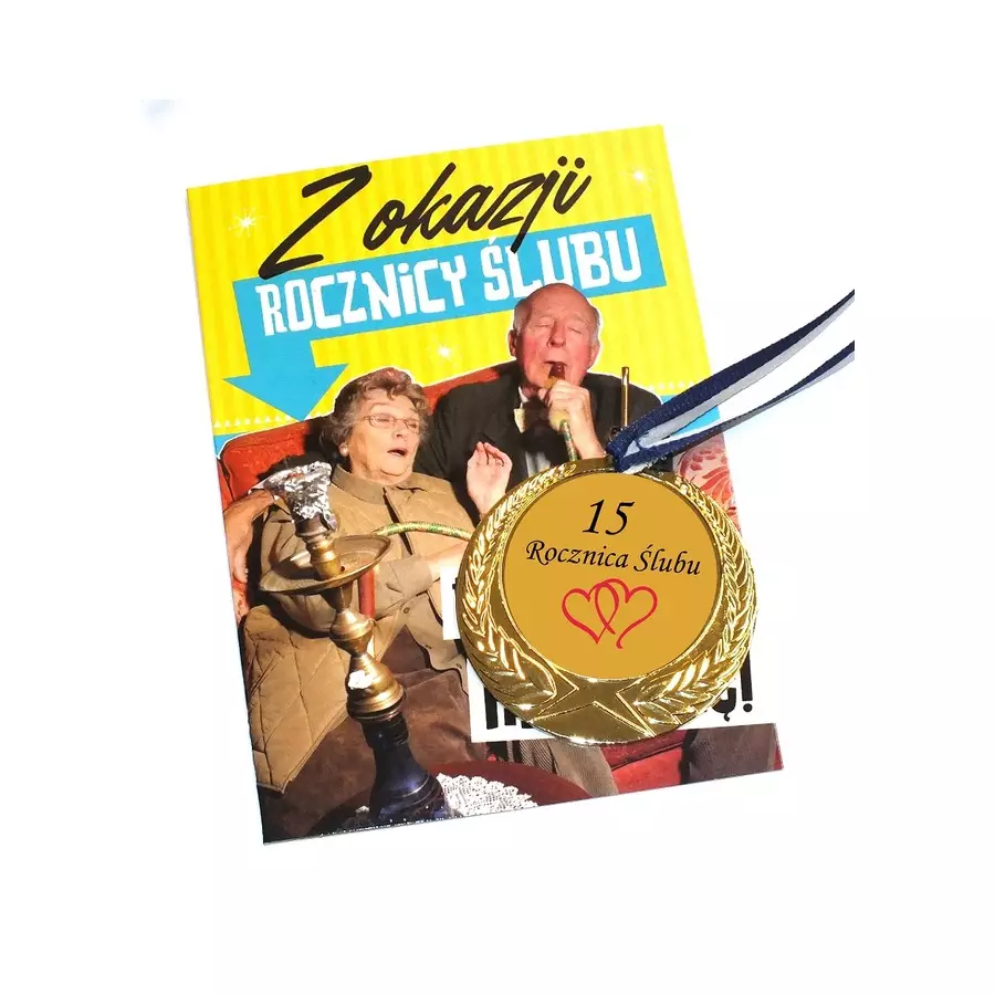 MEDAL na rocznicę ślubu rodziców 50 GRAWER ZESTAW kartka koperta