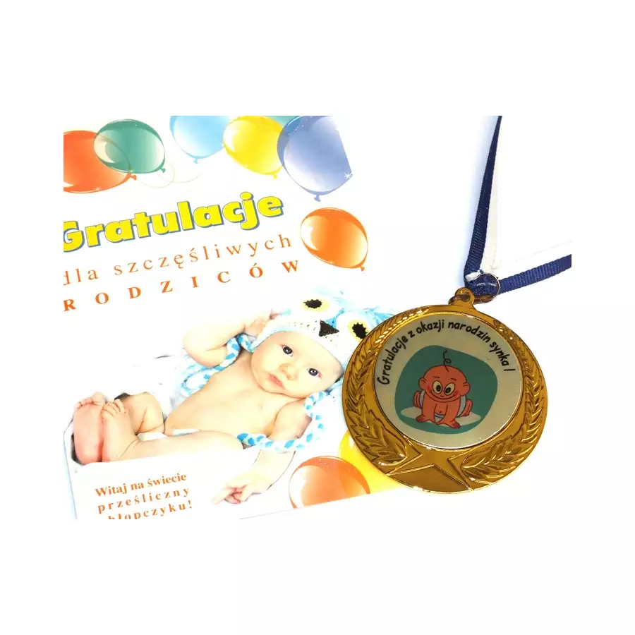 medal NA PĘPKOWE Prezent Okazji NARODZIN dziecka