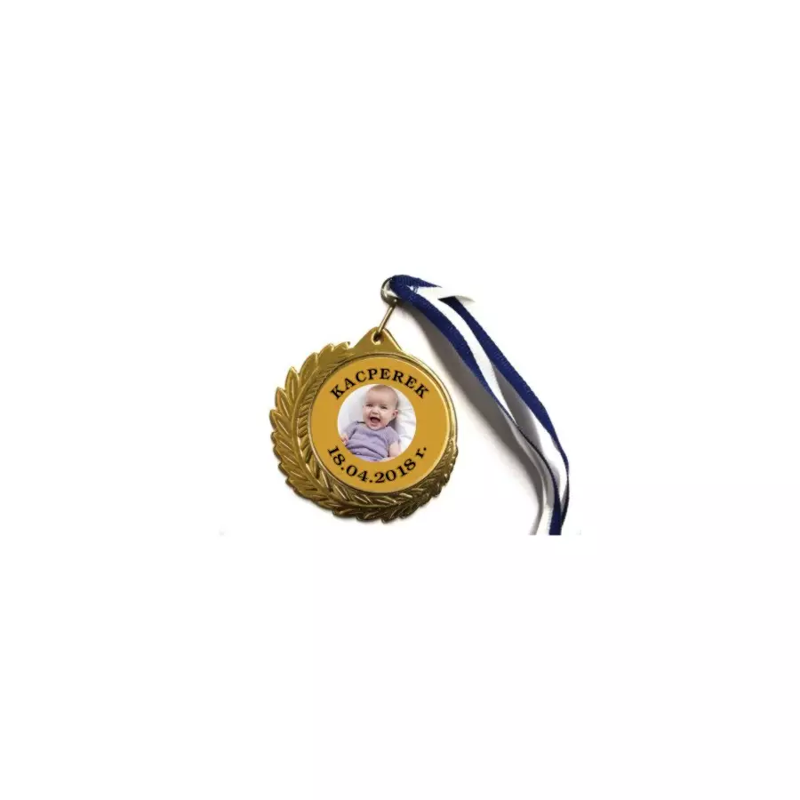 Medal chrzest roczek ZDJĘCIE prezent dla rodziców
